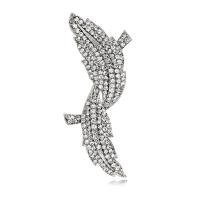 Zinc Alloy Brooches platinum color plated fashion jewelry & Unisex & with rhinestone nickel lead & cadmium free Sold By PC