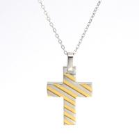 Stainless Steel Jewelry Necklace, 304 Stainless Steel, Cross, plated, fashion jewelry & Unisex, 30x22mm, Sold Per Approx 15.75 Inch Strand