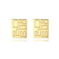 Titanium Steel  Earring, Vacuum Ion Plating, fashion jewelry & for woman, golden, 9.70x7.80mm, Sold By Pair
