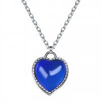 Stainless Steel Jewelry Necklace 304 Stainless Steel Heart silver color plated for woman & change their color according to the temperature Length Approx 50 cm Sold By PC