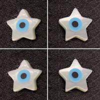 Perles de bijoux mode Evil Eye, coquille, étoile, DIY & émail, blanc, 6mm, Vendu par PC