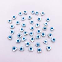 Fashion Evil Eye Jewelry Beads Shell Heart DIY & enamel white 6mm Sold By PC