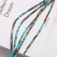 Perles bijoux en pierres gemmes, Jaspe d'impression, pilier, DIY, bleu, 5x12mm, Vendu par Environ 38 cm brin