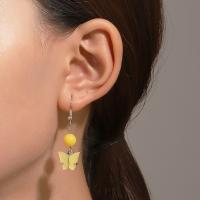 Zinklegierung Ohrringe, mit Acryl, Schmetterling, plattiert, Modeschmuck & für Frau, keine, frei von Nickel, Blei & Kadmium, 44x14mm, verkauft von Paar