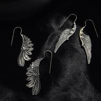Tibetan Style Drop Earrings, Angel Wing, plated, fashion jewelry & for woman, more colors for choice, nickel, lead & cadmium free, Sold By Pair