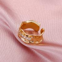 Prsten mjedenog prsta, Mesing, modni nakit & različitih stilova za izbor & za žene & s Rhinestone, više boja za izbor, nikal, olovo i kadmij besplatno, Internal diameter:18mm, Prodano By PC