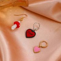 Zinc Alloy Drop Earrings with enamel three pieces & fashion jewelry & for woman Sold By Set