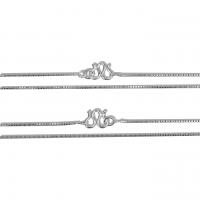 Cadena del collar de plata esterlina 925, plata de ley 925, pulido, Bricolaje & diverso tamaño para la opción, color de platina, Vendido por UD