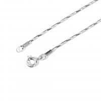 Серебряное ожерелье, Серебро 925 пробы, полированный, Мужская, платиновый цвет, длина:Приблизительно 45.5 см, продается PC