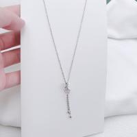 Titanium Steel Necklace, fashion jewelry & with rhinestone, more colors for choice, nickel, lead & cadmium free, Length:Approx 45 cm, Sold By PC