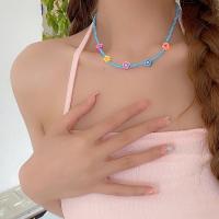 Krage Halsband, Polymer Clay, med 5cm extender kedja, mode smycken & för kvinna, fler färger för val, Längd 47 cm, Säljs av PC