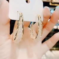 Zinc Alloy Huggie Hoop Earring plated fashion jewelry & for woman 40mm Sold By Pair