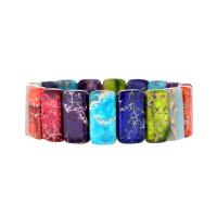 Edelstein Armbänder, Impression Jaspis, Rechteck, Modeschmuck & unisex, gemischte Farben, Länge:ca. 18 cm, verkauft von PC