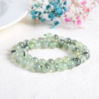 Natural Gemstone Necklace, Natural Prehnite, Round, polished, fashion jewelry & for woman, green, 8mm, Length:Approx 38 cm, Sold By PC