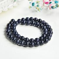 Natural Gemstone Necklace Blue Goldstone Round polished fashion jewelry & for woman blue 8mm Length Approx 38 cm Sold By PC