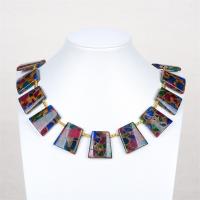 Natural Gemstone Necklace Cloisonne Stone Trapezium polished fashion jewelry & for woman multi-colored Length Approx 38 cm Sold By PC