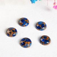 Natural Gemstone Cabochons, Cloisonne Stone, Flat Round, polished, DIY, blue, 14mm, Sold By PC