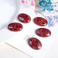 Gemstone Cabochons, Cloisonne Stone, Plat Ovaal, gepolijst, DIY & verschillende grootte voor keus, gemengde kleuren, Verkocht door PC