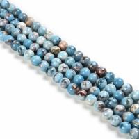 Grânulos de gemstone jóias, Larimar, Roda, DIY, azul, 6mm, vendido para Aprox 38 cm Strand