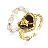 925 Sterling Silver Finger Rings with Freshwater Pearl fashion jewelry & for woman nickel lead & cadmium free Sold By Set