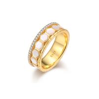 Cyrkonia mikro utorować pierścionki srebrne, 925 Srebro, biżuteria moda & do wyboru różne materiały & różnej wielkości do wyboru & mikro utorować cyrkonia & dla kobiety, bez zawartości niklu, ołowiu i kadmu, sprzedane przez PC
