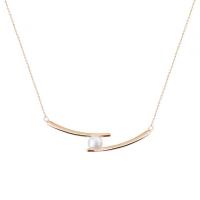 Sterling Sølv Halskæder, 925 Sterling Sølv, med Shell Pearl, med 1.97inch extender kæde, forgyldt, mode smykker & for kvinde, flere farver til valg, nikkel, bly & cadmium fri, Længde Ca. 15.74 inch, Solgt af PC