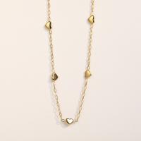 Titanium Steel Necklace, with 1.97inch extender chain, Heart, gold color plated, fashion jewelry & for woman, golden, 7x5.80mm, Length:Approx 14.96 Inch, Sold By PC