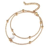 Stainless Steel Jewelry Bracelet, 304 Stainless Steel, with Freshwater Pearl, with 1.97inch extender chain, Double Layer & fashion jewelry & for woman, more colors for choice, Length:Approx 5.9 Inch, Approx 7.08 Inch, Sold By PC