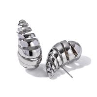 Stainless Steel Stud Earrings 304 Stainless Steel fashion jewelry & for woman silver color Sold By Pair