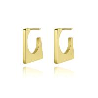 Titanium Steel  Earring, Vacuum Ion Plating, fashion jewelry & for woman, golden, 19x1.90mm, Sold By Pair