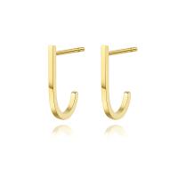 Titanium Steel  Earring, Vacuum Ion Plating, fashion jewelry & for woman, golden, 14.50x1mm, Sold By Pair