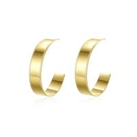 Titanium Steel  Earring, Vacuum Ion Plating, fashion jewelry & for woman, golden, 36x8.20mm, Sold By Pair