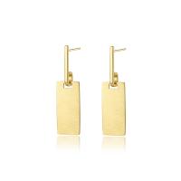 Titanium Aço Brinco, Partículas de aço, joias de moda & para mulher, dourado, 36.50x9.70mm, vendido por par