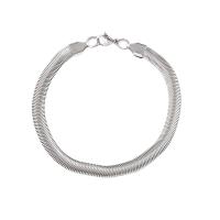 Stainless Steel Jewelry Bracelet 304 Stainless Steel polished fashion jewelry & Unisex original color 6mm Length Approx 7.87 Inch Sold By PC