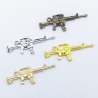 Zinklegierung Pistole Anhänger, plattiert, DIY, keine, frei von Nickel, Blei & Kadmium, 45x16x3mm, ca. 100PCs/Tasche, verkauft von Tasche