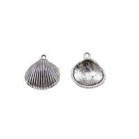 Tibetan Style Pendants, Shell, antique silver color plated, DIY, nickel, lead & cadmium free, 17x16x5mm, Approx 100PCs/Bag, Sold By Bag