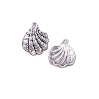 Tibetan Style Pendants, Shell, plated, DIY, more colors for choice, nickel, lead & cadmium free, 22x17x3.80mm, Approx 100PCs/Bag, Sold By Bag