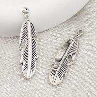Tibetan Style Feather Pendants, plated, DIY, more colors for choice, nickel, lead & cadmium free, 49x13x1.80mm, Approx 100PCs/Bag, Sold By Bag