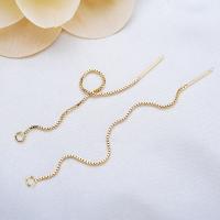 Brass Earring thread gold color plated DIY nickel lead & cadmium free 80mm Sold By PC