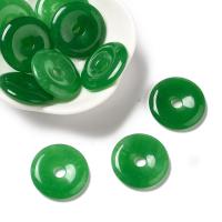 Pendentifs en jade, jade Malaisie, Rond, DIY, vert, The outer diameter is about 24~25mm, the thickness is 4~5mm, Trou:Environ 5mm, Environ 10PC/sac, Vendu par sac
