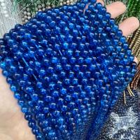 Φυσικό χαλαζία κοσμήματα χάντρες, Kyanite, Γύρος, DIY & διαφορετικό μέγεθος για την επιλογή, μπλε, Sold Με Strand