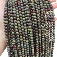 Gemstone Jewelry Beads Dragon Blood stone Round DIY green Sold By Strand