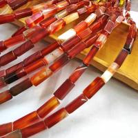 Natural Red Agate Beads, Rectangle, DIY, red, 4x13mm, Approx 28PCs/Strand, Sold By Strand