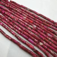 Gemstone Jewelry Beads, Impression Jasper, Column, DIY, red, 4x13mm, Sold Per Approx 38 cm Strand