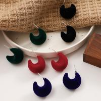 Zinc Alloy Stud Earring with Flocking Fabric fashion jewelry & for woman nickel lead & cadmium free Sold By Pair