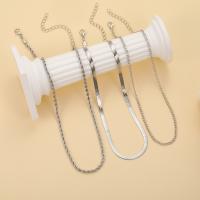 Zinklegierung Schmuck Halskette, plattiert, drei Schichten & Modeschmuck & für Frau, keine, frei von Nickel, Blei & Kadmium, verkauft von PC