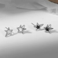 Brass Stud Earring with Epoxy Sticker Star fashion jewelry & for woman nickel lead & cadmium free Sold By Pair