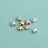 925 Sterling Silver Beads, Star, plated, DIY, more colors for choice, 5.40mm, Hole:Approx 1.1mm, Sold By PC