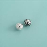 925 Sterling Silver Beads Round plated DIY Aperture about 9.6 mm Approx 2.2mm Sold By PC