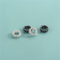 Gioielli Spacer Beads, 925 argento sterlina, placcato, DIY, nessuno, 9.80mm, Foro:Appross. 6mm, Venduto da PC